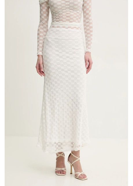 Bardot fusta adoni culoarea alb maxi evazati 59740sb