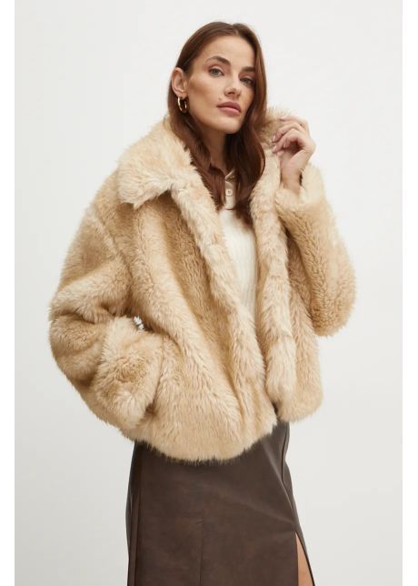 Bardot geaca sarissa femei culoarea bej de tranzitie oversize 59562jb