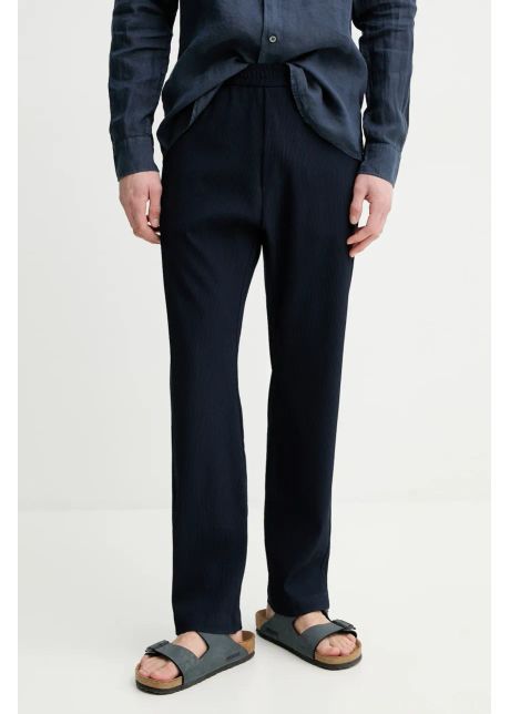 Barena venezia pantaloni de l n camicia mola b rba i culoarea albastru marin cu fason chinos pau5082 494