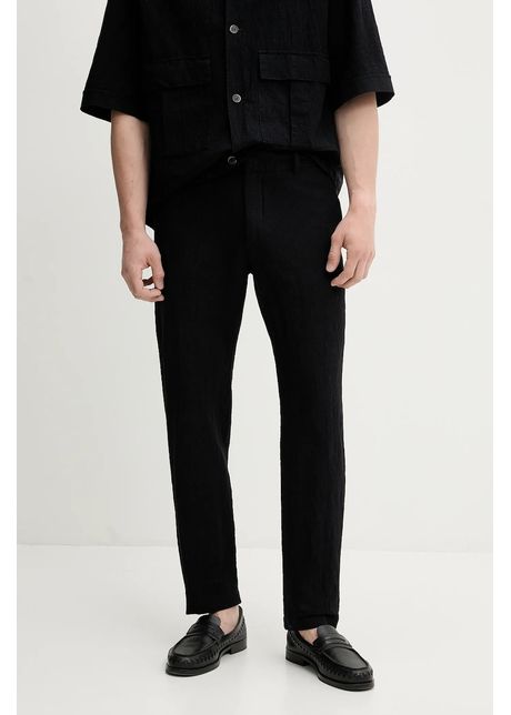 Barena venezia pantaloni din amestec de in camicia mola culoarea bleumarin drept pau5086 2768