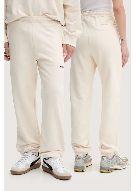 Barrow pantaloni de trening din bumbac culoarea bej cu imprimeu s5bwuafp085