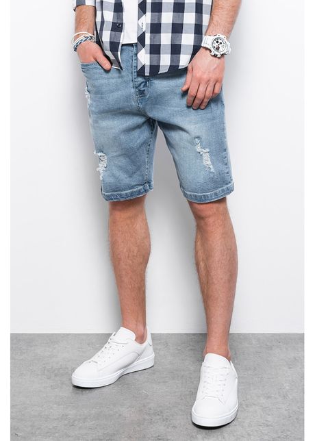 Bermude din denim cu model uni