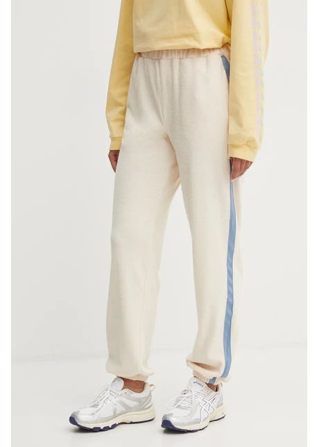 Billabong pantaloni de trening new school culoarea bej cu imprimeu abjnp00445