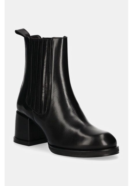 Billi bi ghete chelsea de piele femei culoarea negru cu toc drept a7300