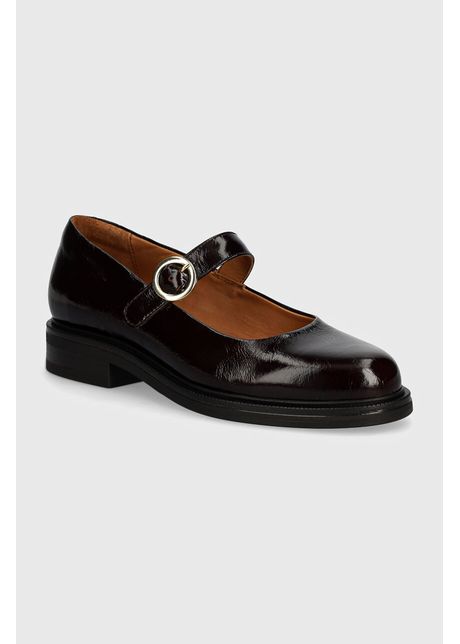Billi Bi pantofi de piele femei, culoarea maro, cu toc plat, A7016