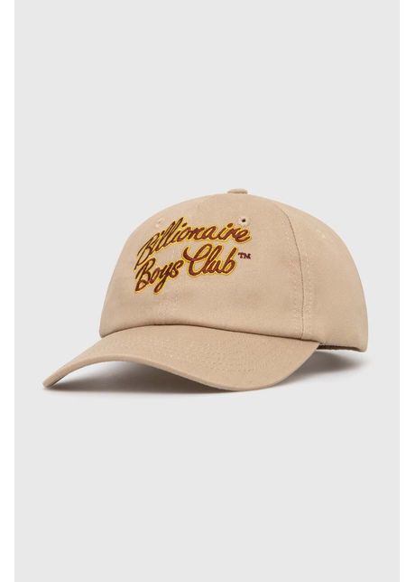 Billionaire boys club apc de baseball din bumbac script logo embroidered culoarea bej cu imprimeu b24144