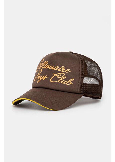 Billionaire boys club apc script trucker cap culoarea maro cu imprimeu b24470