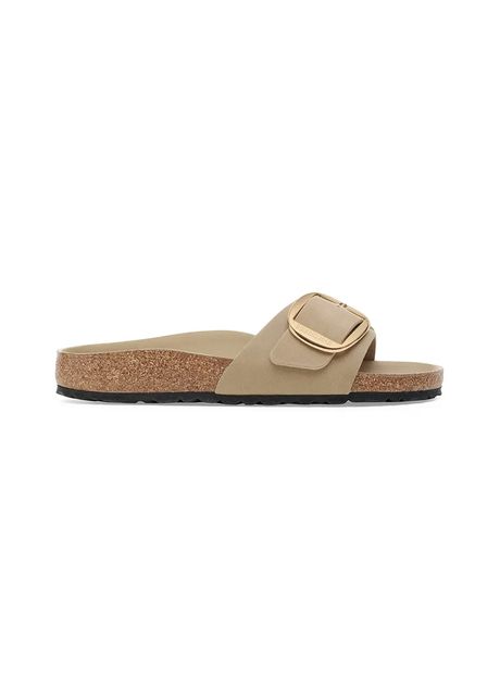 Birkenstock șlapi de piele Madrid Big Buckle culoarea bej, 1030467