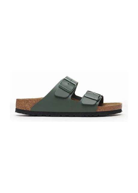 Birkenstock papuci de piele arizona b rba i culoarea verde 1029165
