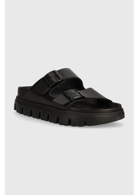 Birkenstock papuci de piele birkenstock x papillio arizona chunky exq femei culoarea negru 1024565