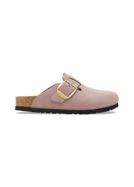 Birkenstock papuci din nubuc Madrid Big Buckle culoarea violet, 1030544