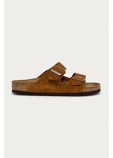 Birkenstock papuci din piele arizona barbati culoarea maro 1009526