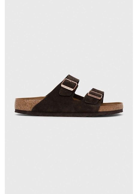 Birkenstock papuci din piele arizona barbati culoarea maro 1027077