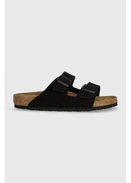 Birkenstock papuci din piele arizona barbati culoarea negru 1027152