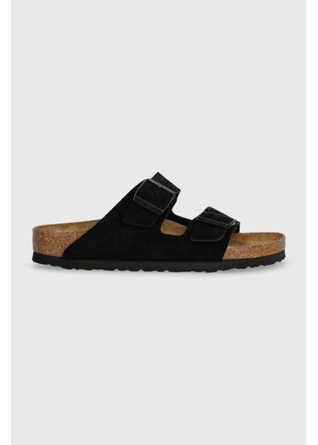 Birkenstock papuci din piele arizona femei culoarea negru 1027164