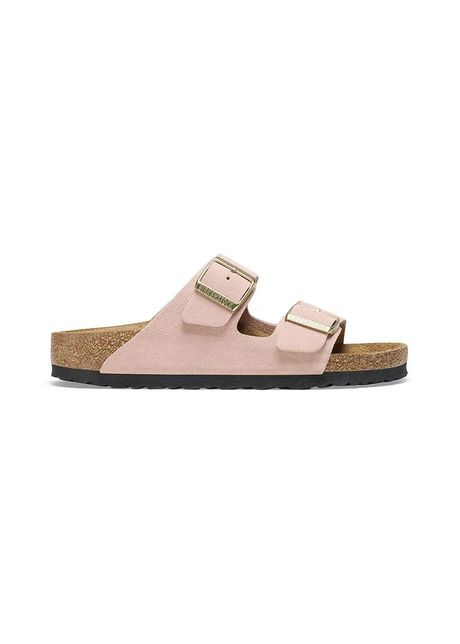 Birkenstock papuci din piele arizona femei culoarea roz 1026170