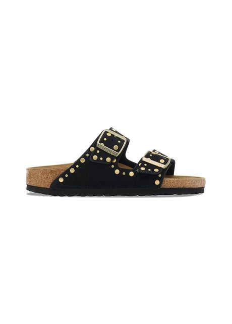 Birkenstock papuci din piele Arizona Rivet culoarea negru, 1030348