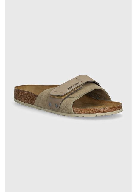 Birkenstock papuci din piele oita femei culoarea bej 1028056