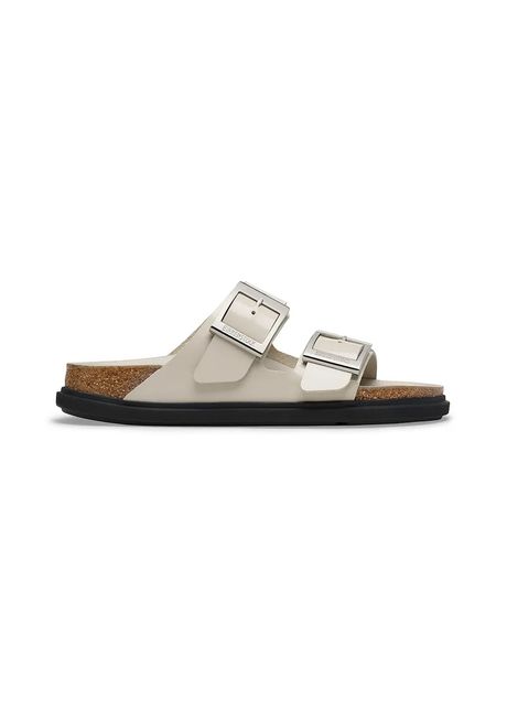 Birkenstock slapi de piele Arizona Droplet Buckle culoarea bej, 1030326