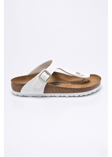 Birkenstock slapi gizeh femei culoarea alb cu toc plat 1005299