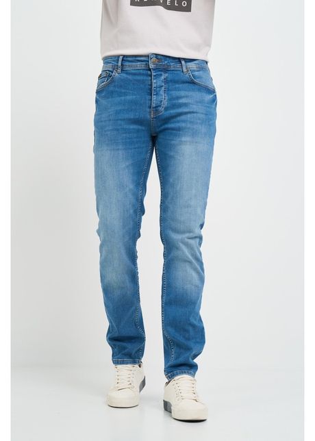 Blugi barbat slim aspect decolorat albastru