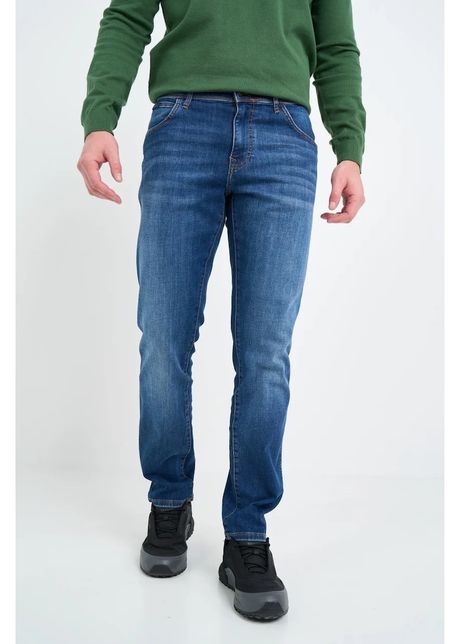 Blugi barbat slim cu aspect decolorat albastru