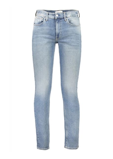 Blugi barbati cu talie medie croiala slim fit albastru deschis l32