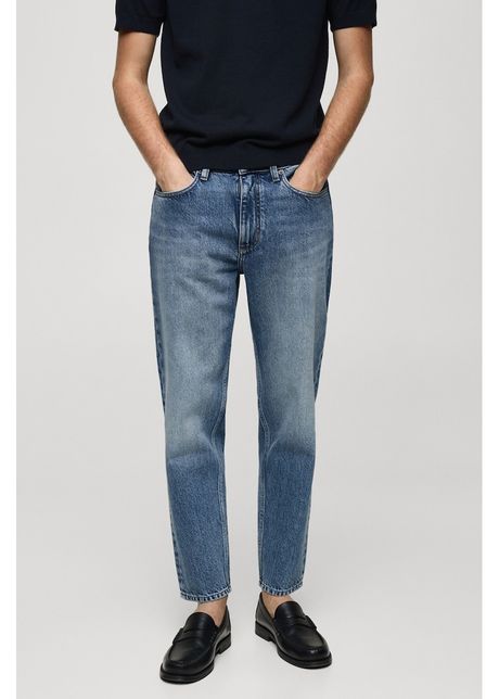 Blugi crop cu croiala conica