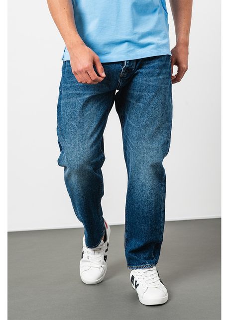 Blugi relaxed fit cu aspect decolorat