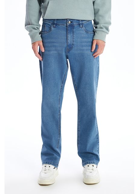 Blugi relaxed fit cu talie medie