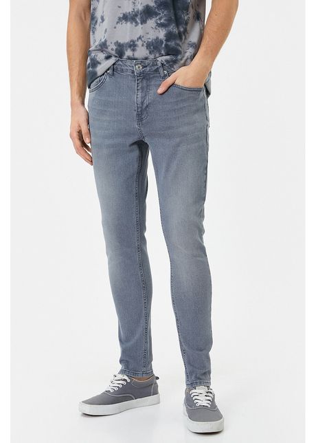 Blugi skinny cu aspect decolorat