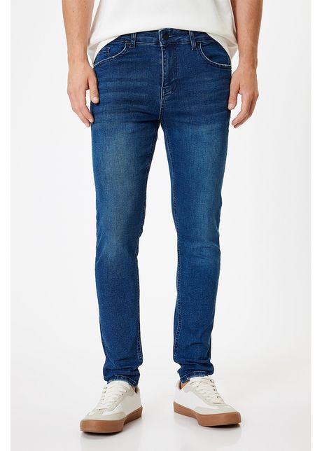 Blugi skinny cu aspect decolorat