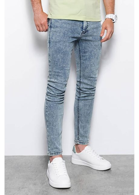 Blugi skinny cu aspect decolorat