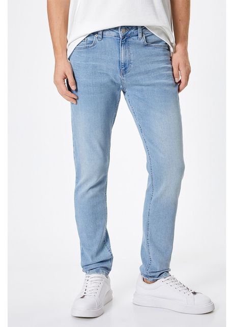 Blugi skinny cu aspect decolorat