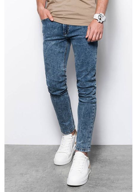 Blugi skinny cu aspect decolorat