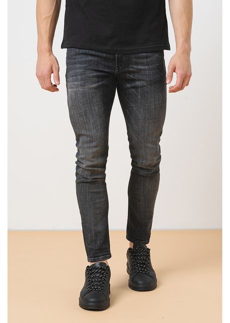 Blugi skinny cu aspect decolorat