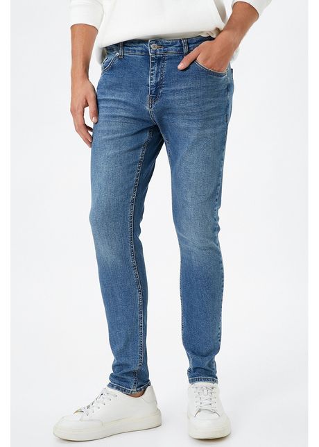 Blugi skinny cu aspect decolorat michael