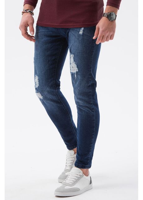 Blugi skinny cu aspect deteriorat