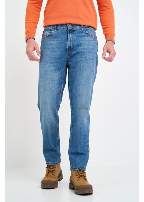 Blugi slim fit cu aspect decolorat