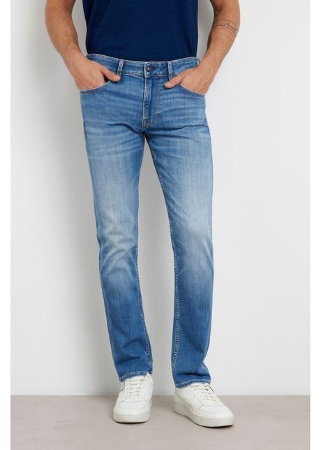 Blugi slim fit cu aspect decolorat