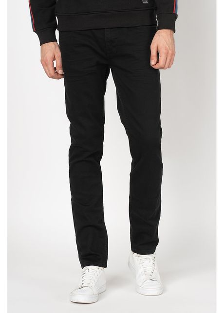Blugi slim fit cu aspect decolorat
