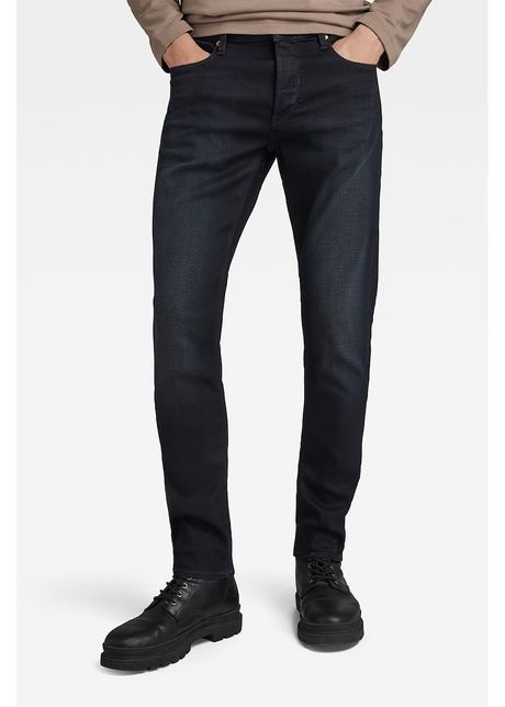 Blugi slim fit din amestec de lyocell cu aspect decolorat 3301