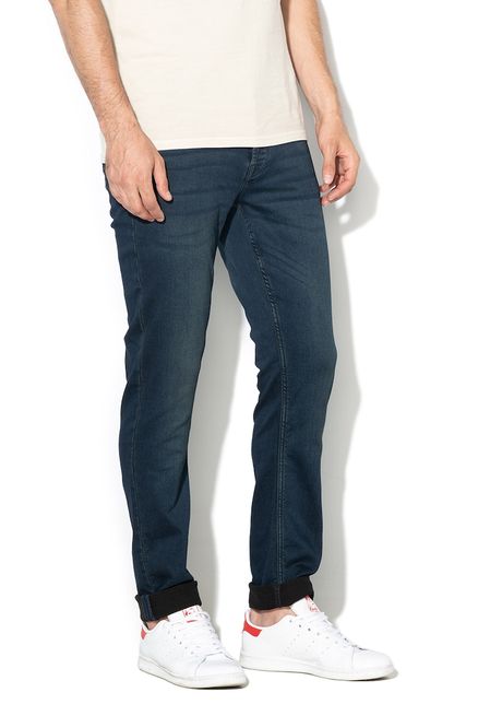 Blugi slim fit din material elastic loom