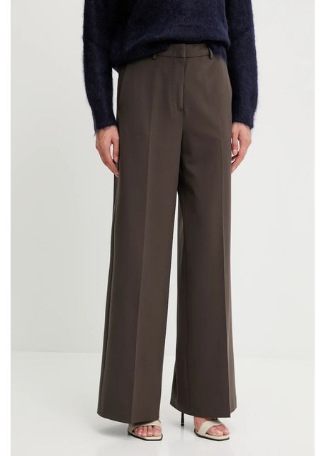 Blugirl Blumarine pantaloni culoarea maro, lat, high waist, RF5090.T5771