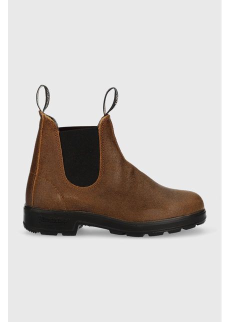 Blundstone ghete chelsea de piele femei culoarea maro cu toc plat