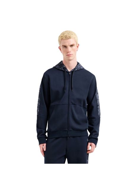 Bluza cu fermoar ea7 m hoodie fz monogram printed