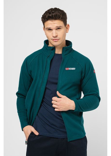 Bluza sport din fleece cu fermoar si maneci raglantug