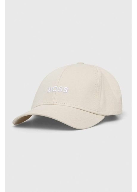 Boss apc de baseball din bumbac culoarea bej cu imprimeu 50495121
