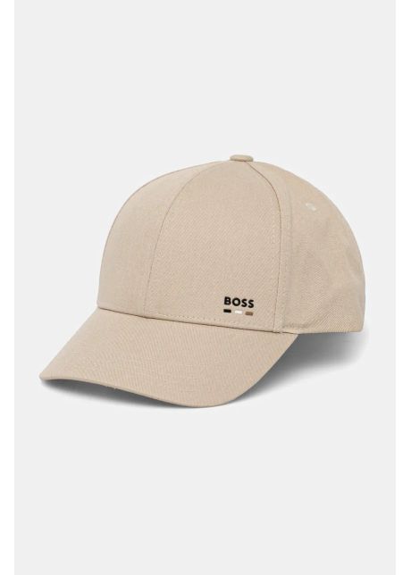 Boss apc de baseball din bumbac culoarea bej cu imprimeu 50539428