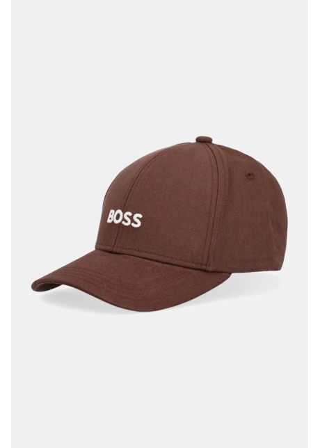 Boss apc de baseball din bumbac culoarea maro cu imprimeu 50495121